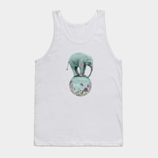 Mauve flowers on turquoise sky background Tank Top